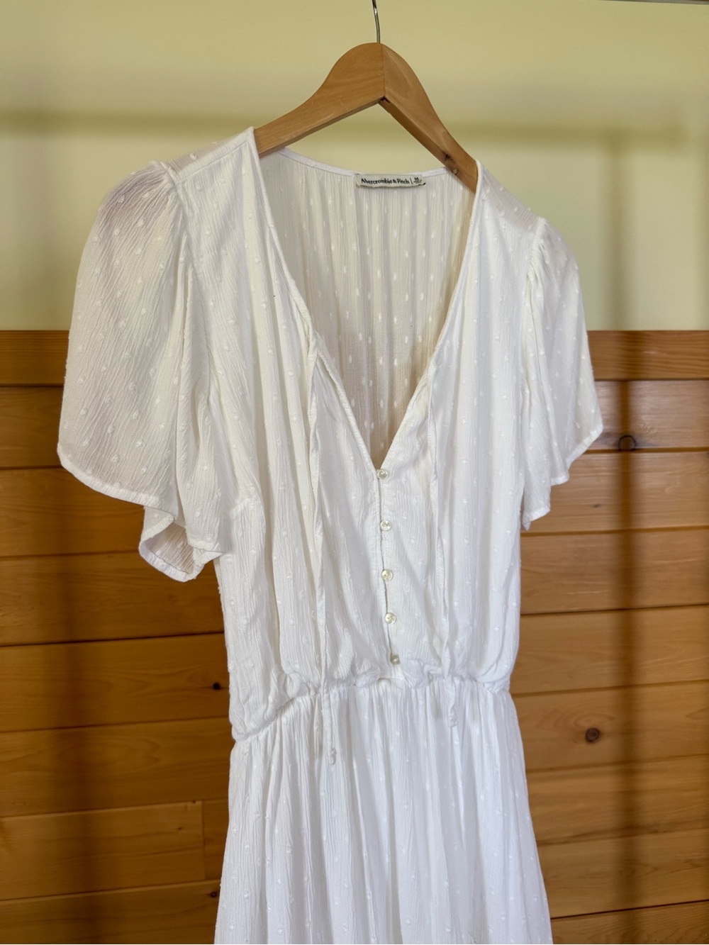 Abercrombie & Fitch Swiss Dot Tiered Mini Dress - Picture 1 of 8